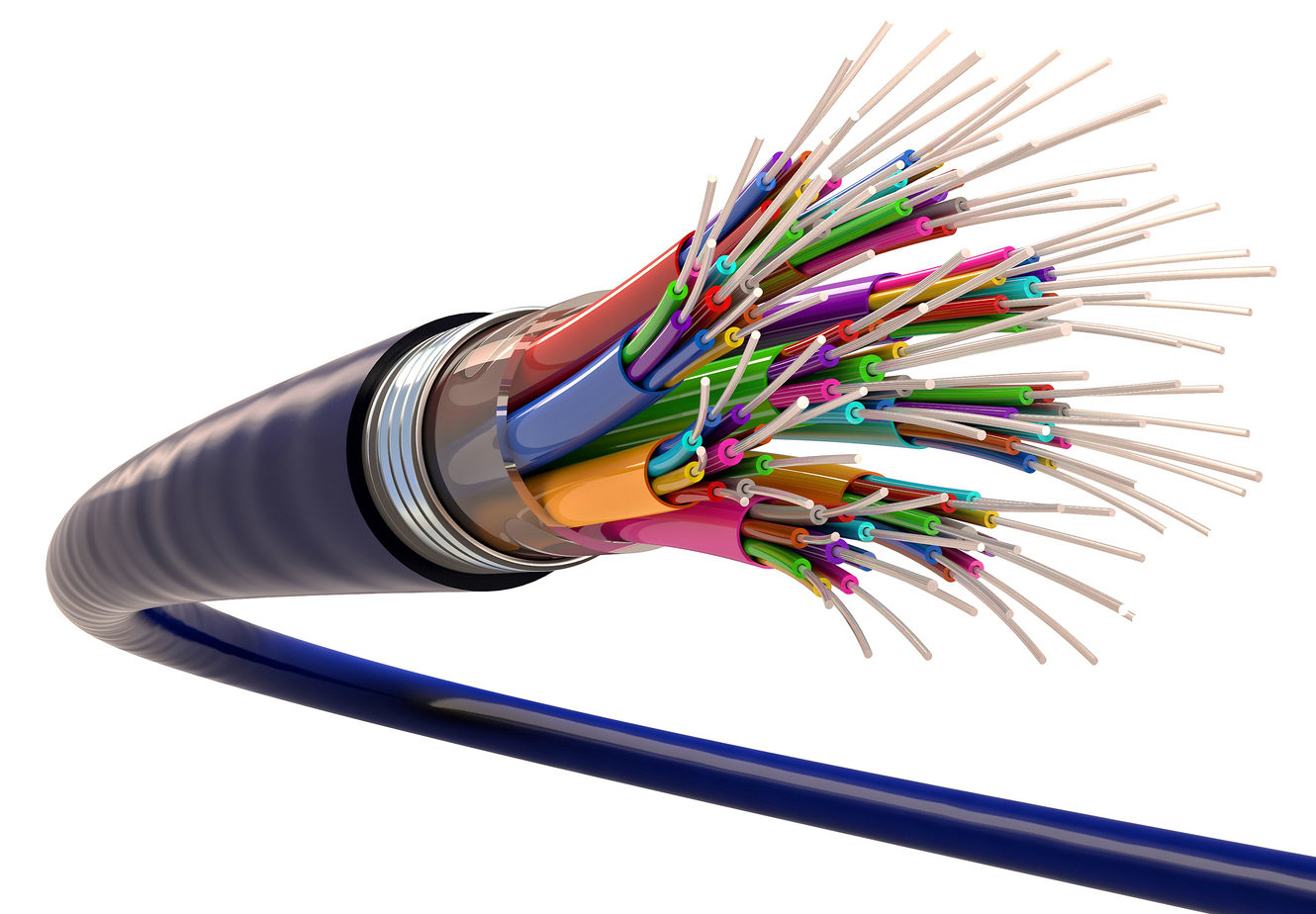 3d image of optical fiber cable
